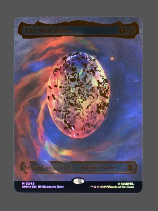 The Soul Stone Golden Foil MTG proxy card from Marvel's Spider-Man #242