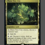 Three Tree City Holo MTG proxy card from Bloomburrow #260