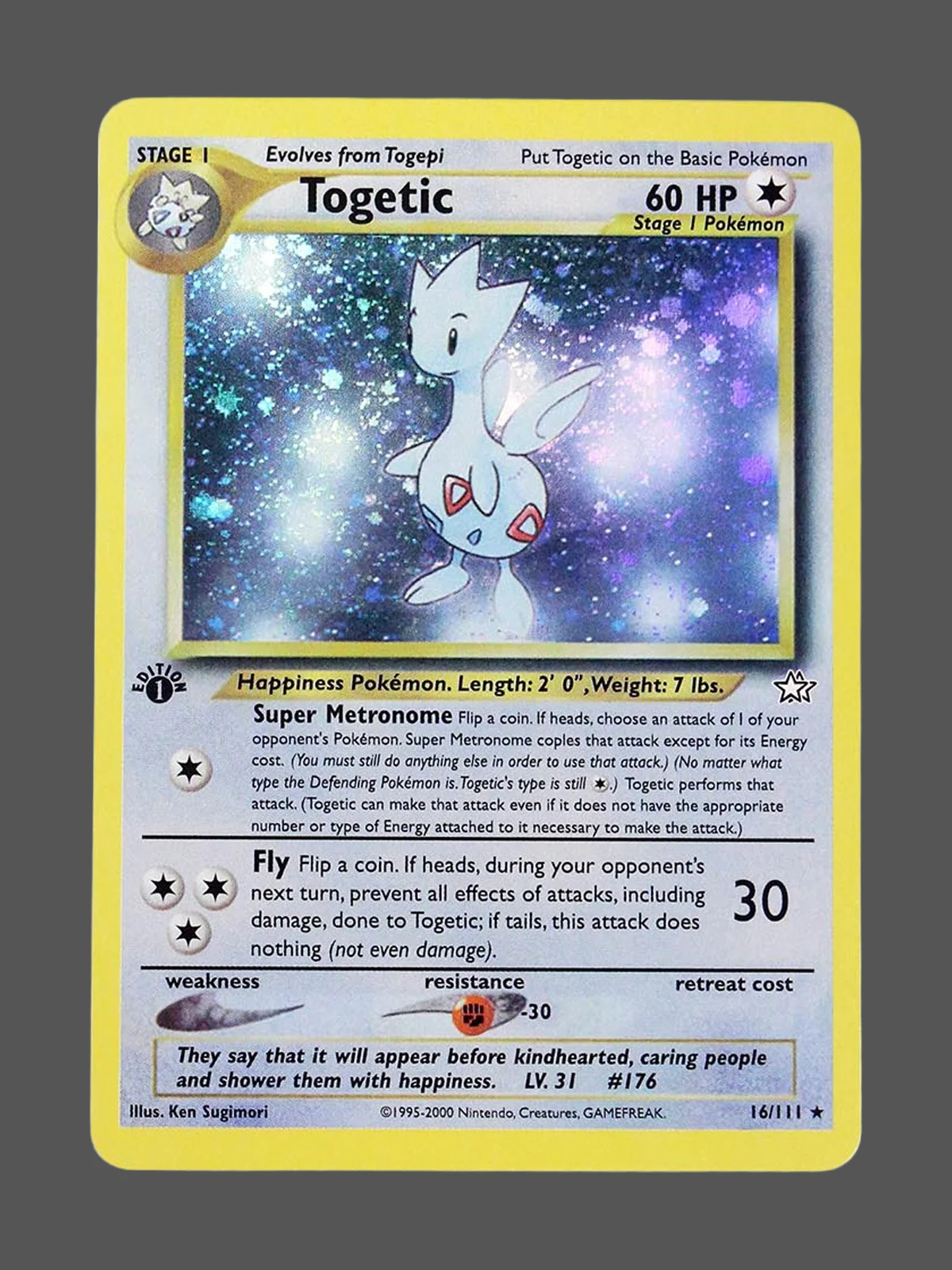 togetic-16-n1-en.webp Togetic Regular Pokemon proxy card from Neo Genesis #16