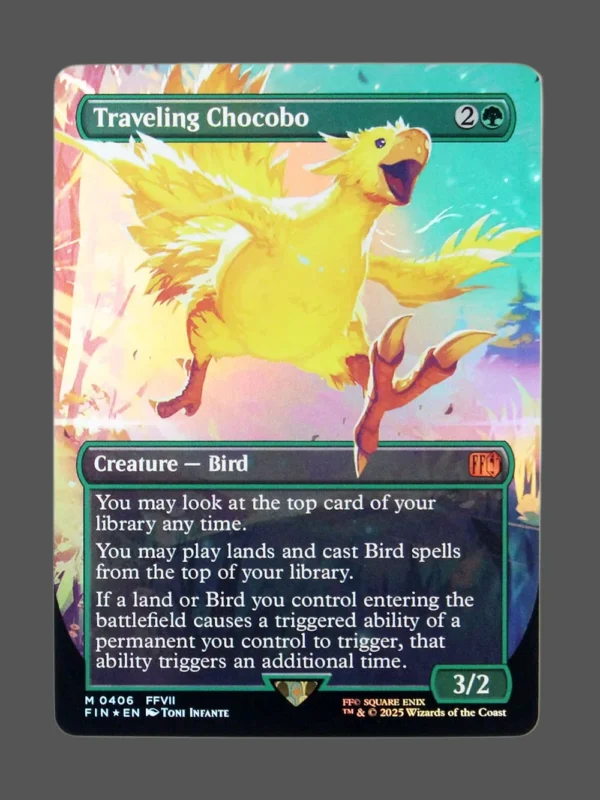 Traveling Chocobo Foil MTG proxy card from Final Fantasy #406