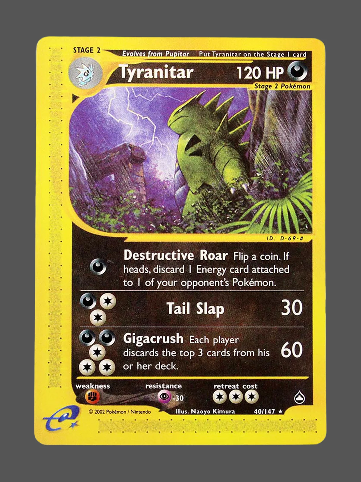 tyranitar-40-aq-en.webp Tyranitar Regular Pokemon proxy card from Aquapolis #40