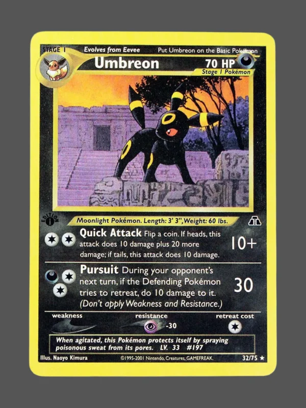Umbreon Regular Pokemon proxy card from Neo Discovery #32