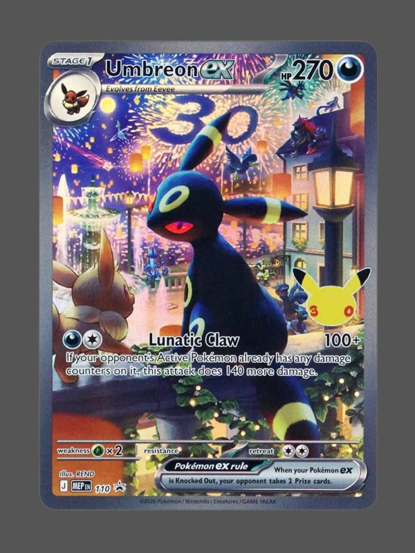 Umbreon ex Foil Pokemon proxy card from Perfect Order #110