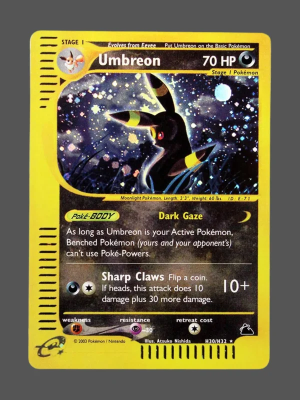 Umbreon Foil Pokemon proxy card from Skyridge #H30