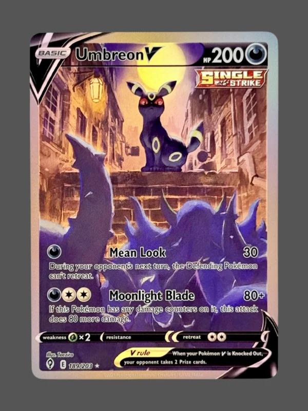 Umbreon V Regular Pokemon proxy card from Evolving Skies #189