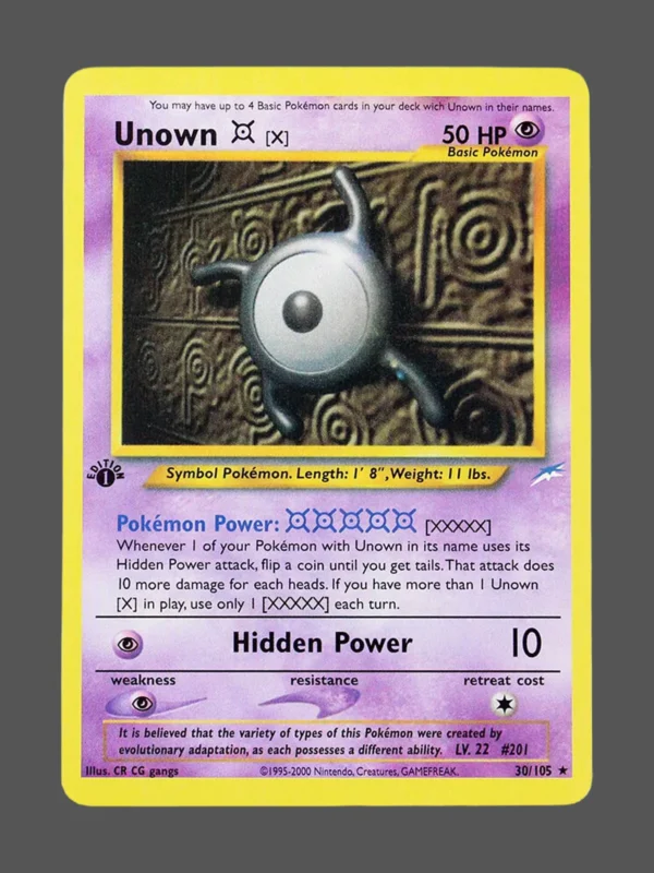 Unown X Regular Pokemon proxy card from Neo Destiny #30