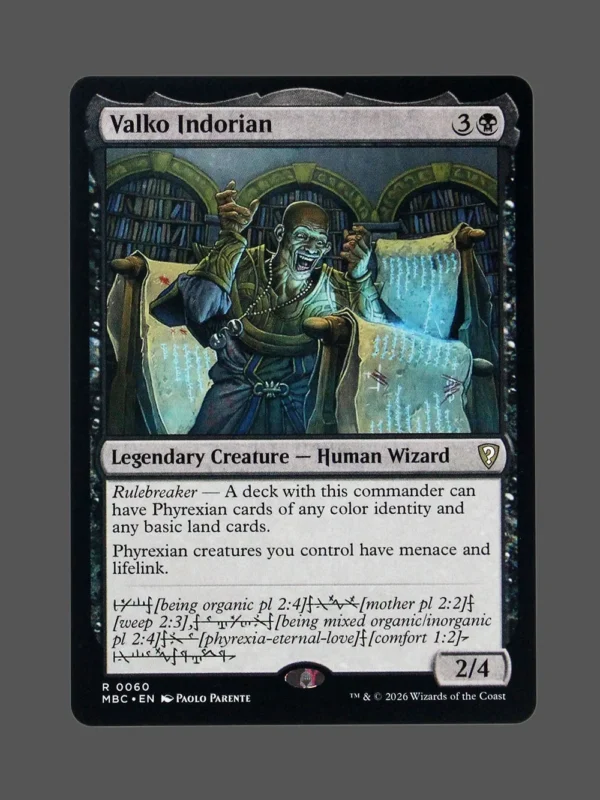 Valko Indorian Holo MTG proxy card from Mystery Booster Commander Edition #60