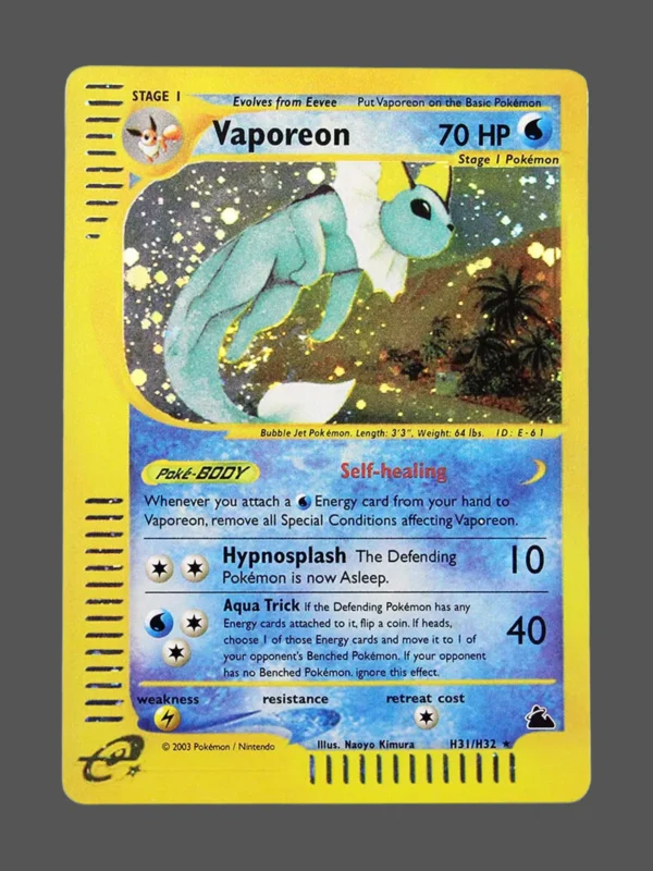 Vaporeon Foil Pokemon proxy card from Skyridge #H31