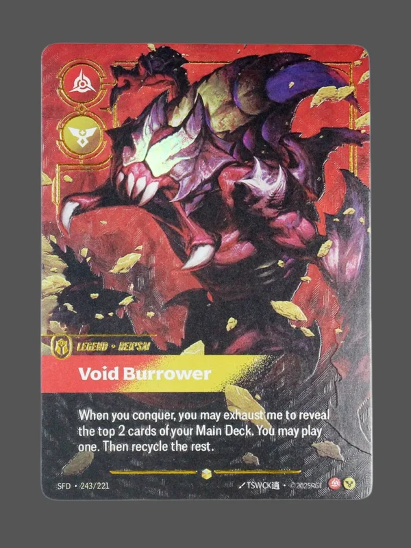 Void Burrower Foil Riftbound proxy card from Spiritforged #243/221