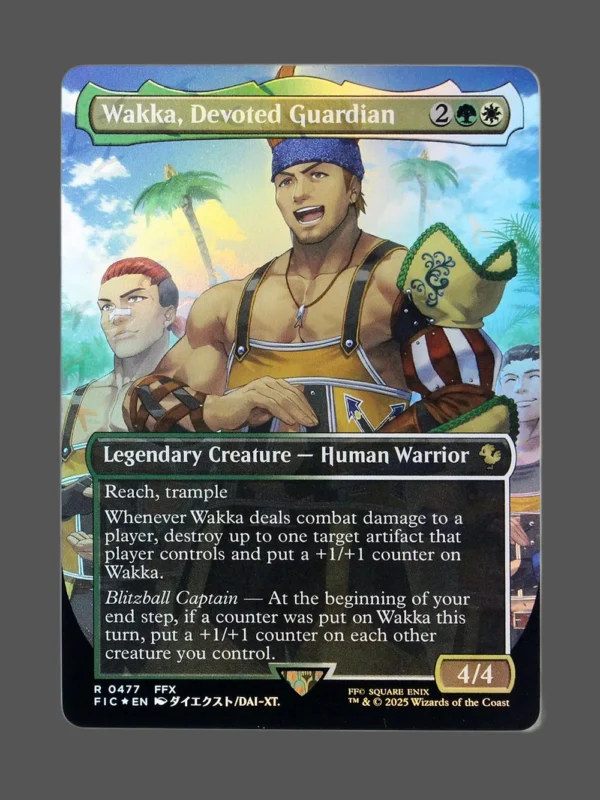 Wakka, Devoted Guardian Chocobotrack Foil MTG proxy card from Final Fantasy Commander #477