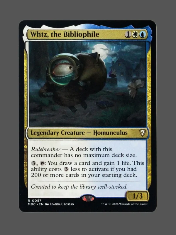 Whtz, the Bibliophile Foil MTG proxy card from Mystery Booster Commander Edition #57