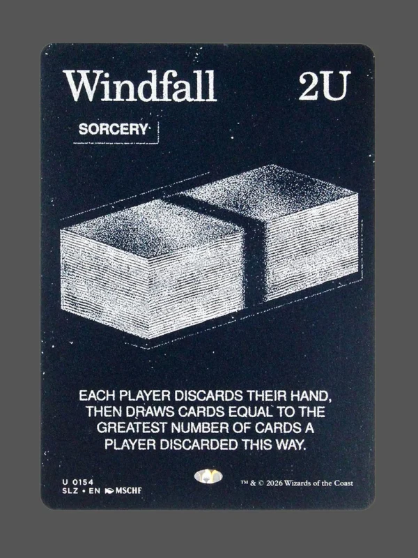 Windfall Holo MTG proxy card from The Zeta Set #154