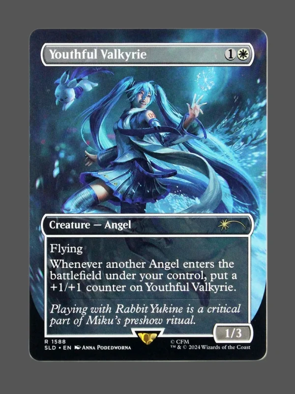 Youthful Valkyrie Holo MTG proxy card from Secret Lair Drop #1588