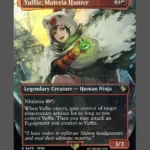 Yuffie, Materia Hunter Chocobotrack Foil MTG proxy card from Final Fantasy Commander #470