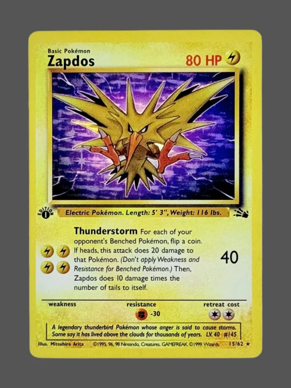 Zapdos Regular Pokemon proxy card from Fossil #15