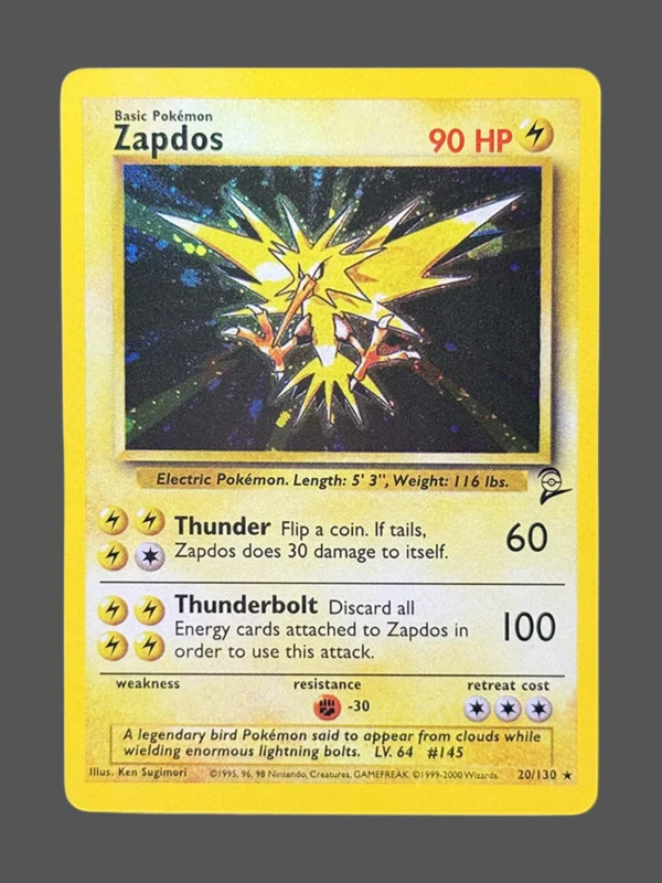Zapdos Regular Pokemon proxy card from Base Set 2 #20