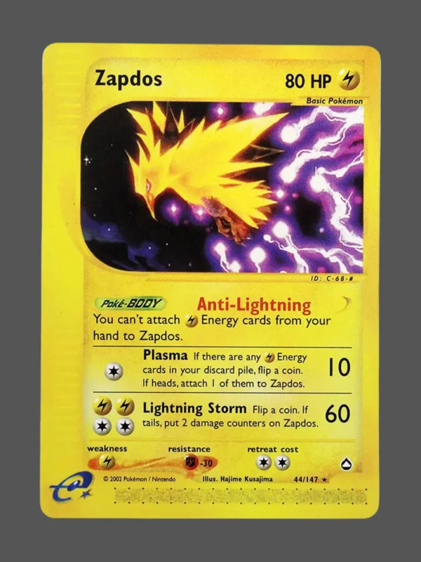 Zapdos Regular Pokemon proxy card from Aquapolis #44