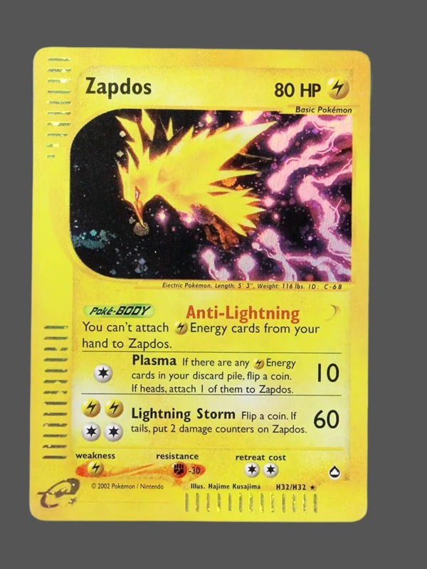 Zapdos Foil Pokemon proxy card from Aquapolis #H32